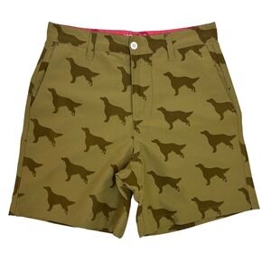 Lacrosse Playground Golf‎ Shorts Dog Print Casual Khaki Shorts Size 30